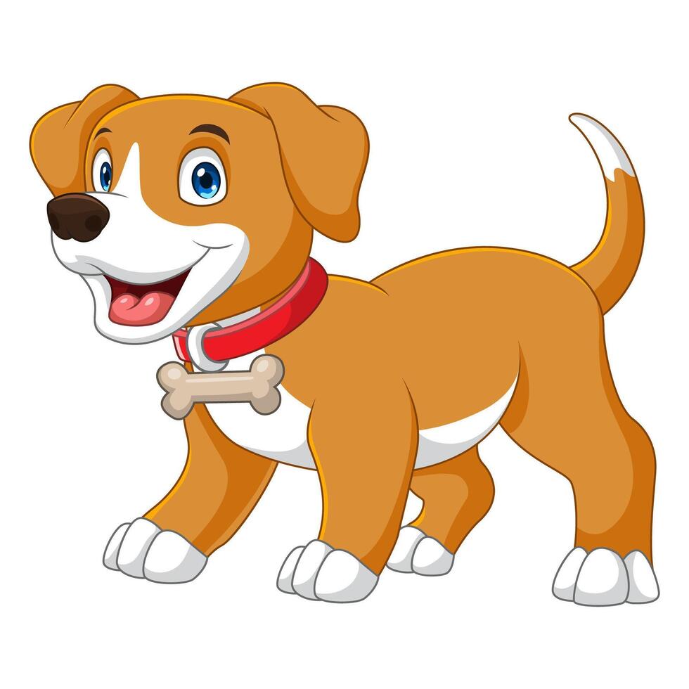 tecknad serie beagle hund isolerat på vit bakgrund vektor