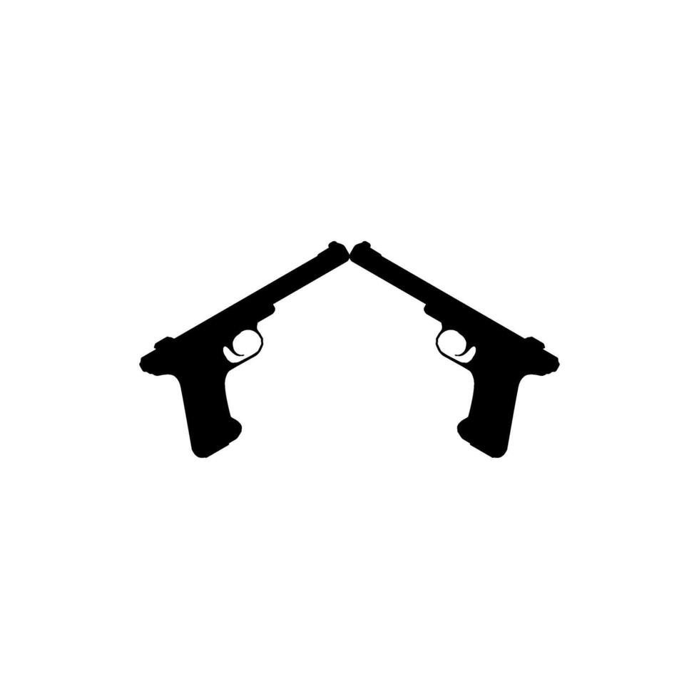 silhuett pistol eller handeldvapen pistol pistol för konst illustration, logotyp, piktogram, hemsida eller grafisk design element vektor