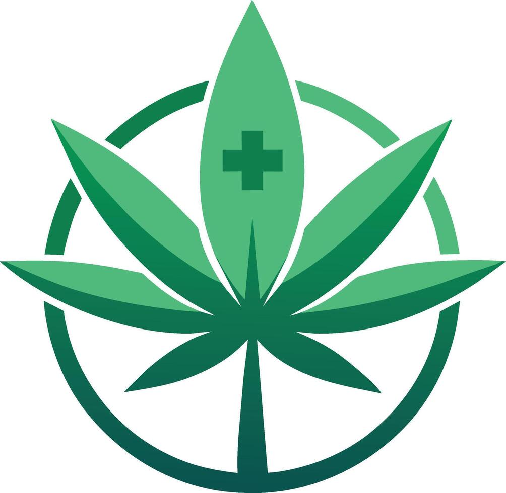 Cannabis zum medizinisch Logo. Marihuana Symbol. Gras und Hanf Symbol vektor