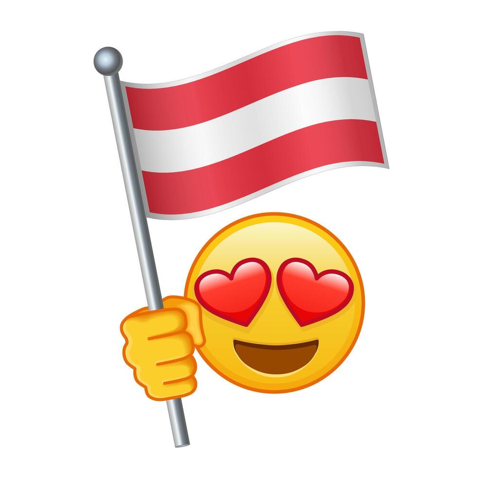 emoji med österrike flagga stor storlek av gul emoji leende vektor