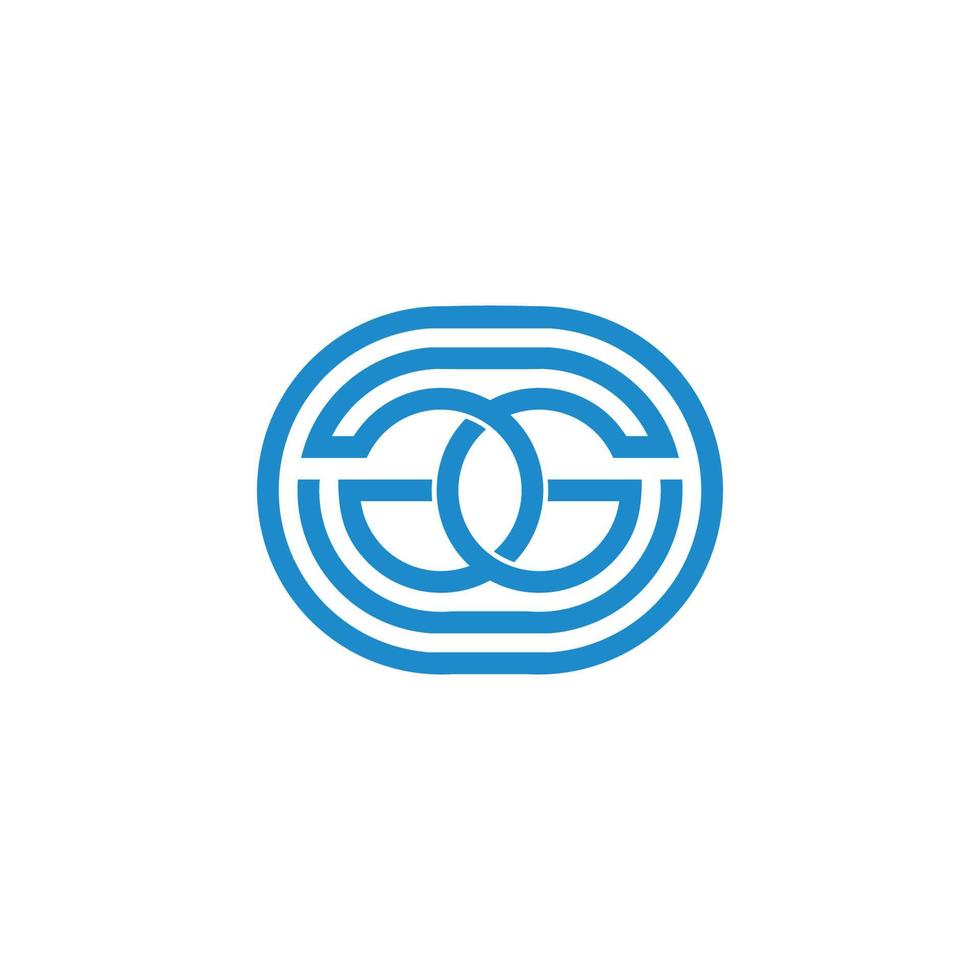 bokstaven gg länkad cirkel geometrisk linje symbol logotyp vektor