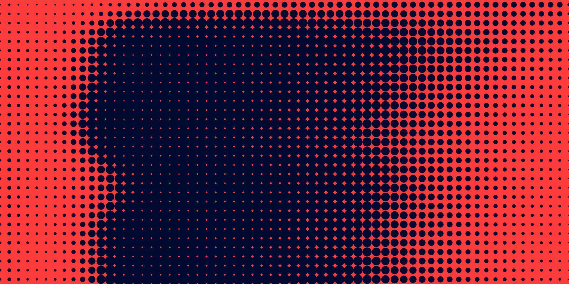 Halbton im abstrakten Stil. geometrische Retro-Banner-Vektor-Textur. moderner Druck. dunkelblauer und roter Hintergrund. Lichteffekt vektor