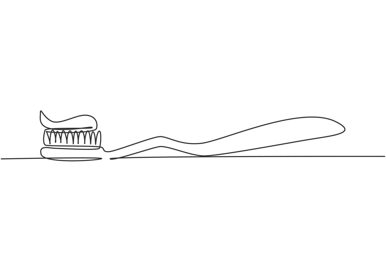 einzelne einzeilige zahnbürste mit zahnpasta. Zahnpflegegeräte zu Hause. Zähne putzen. Zahnpflegekonzept. Mundpflegezentrum. moderne durchgehende Linie zeichnen Design-Grafik-Vektor-Illustration vektor