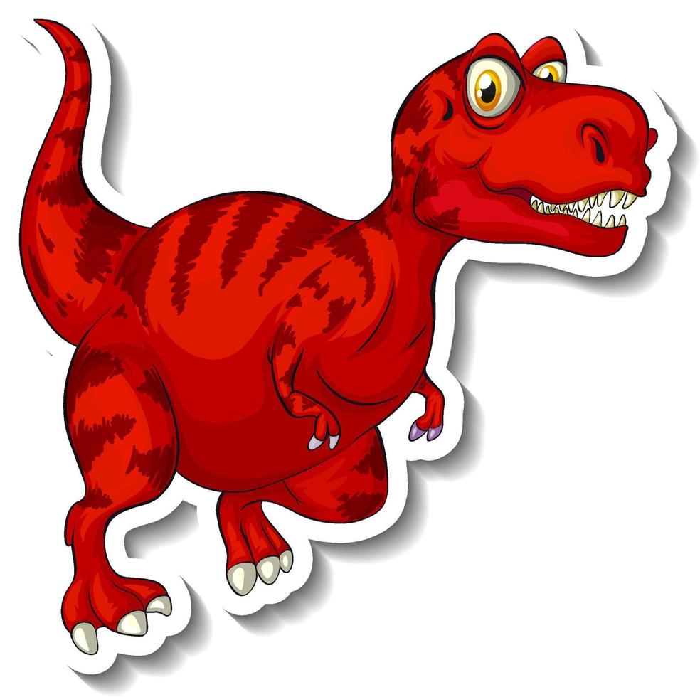 Tyrannosaurus Dinosaurier Cartoon Charakter Sticker vektor