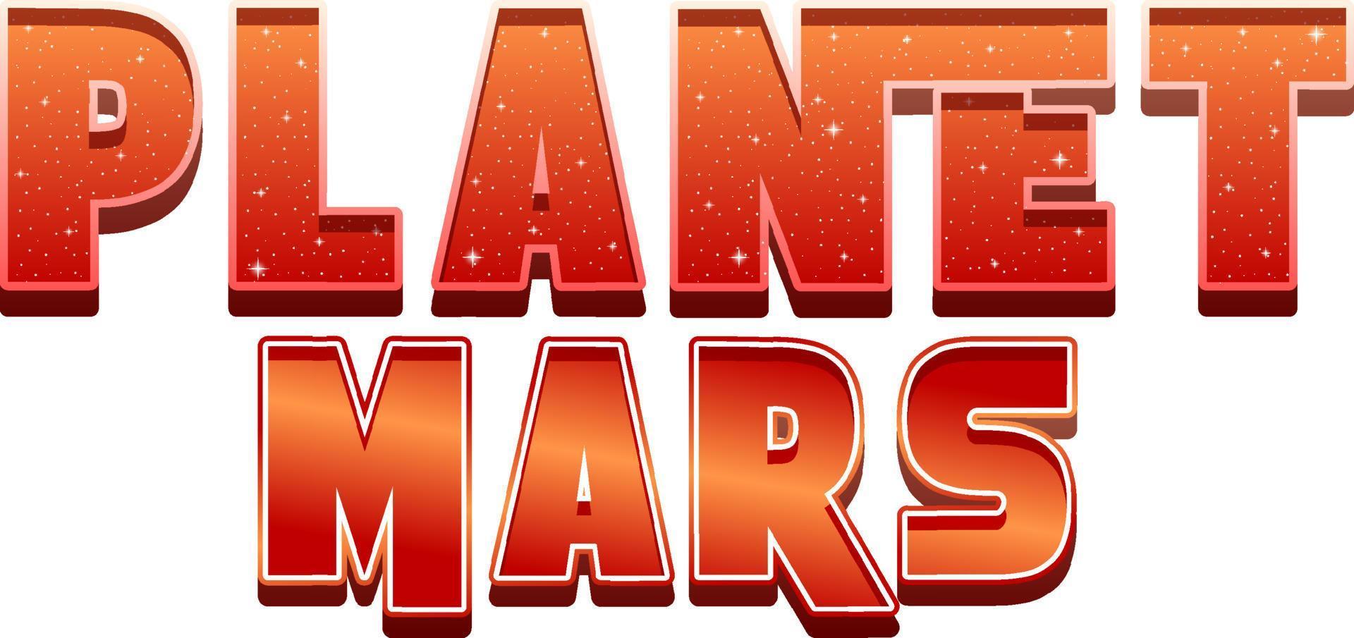 planet mars word logotyp design vektor