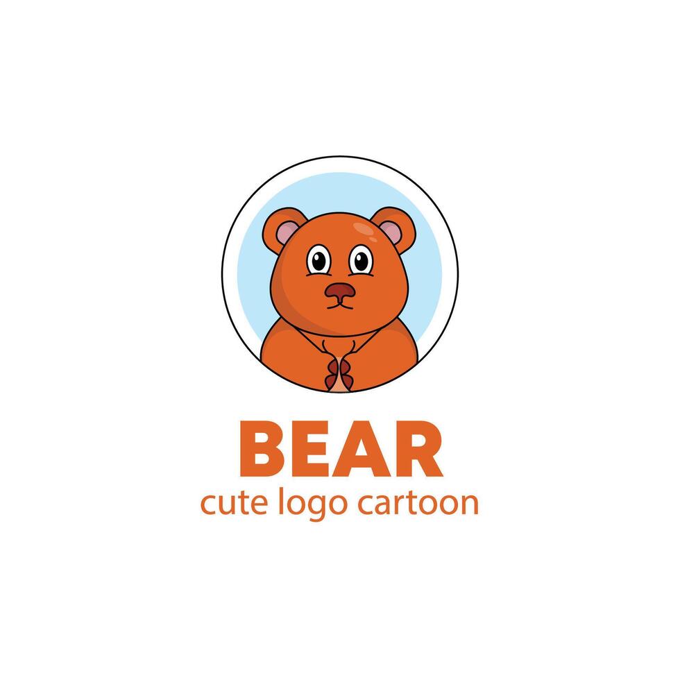 Logo Tier Bär süß Karikatur Illustration. Tier Logo Konzept .Wohnung Stil Konzept Illustration süß vektor