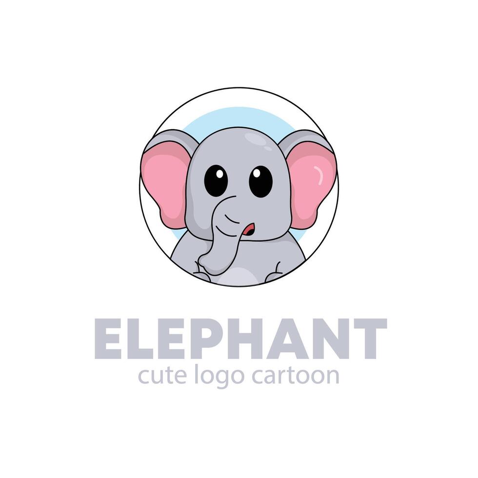 süß Elefant Karikatur Symbol Illustration.Tier Symbol Illustration. eben Stil Konzept süß vektor