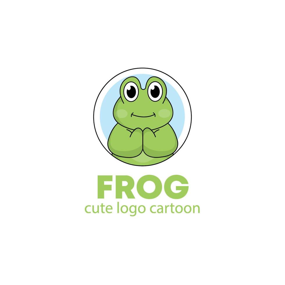 Logo Tier Frosch süß Karikatur Illustration. Tier Logo Konzept .Wohnung Stil Konzept Illustration süß vektor