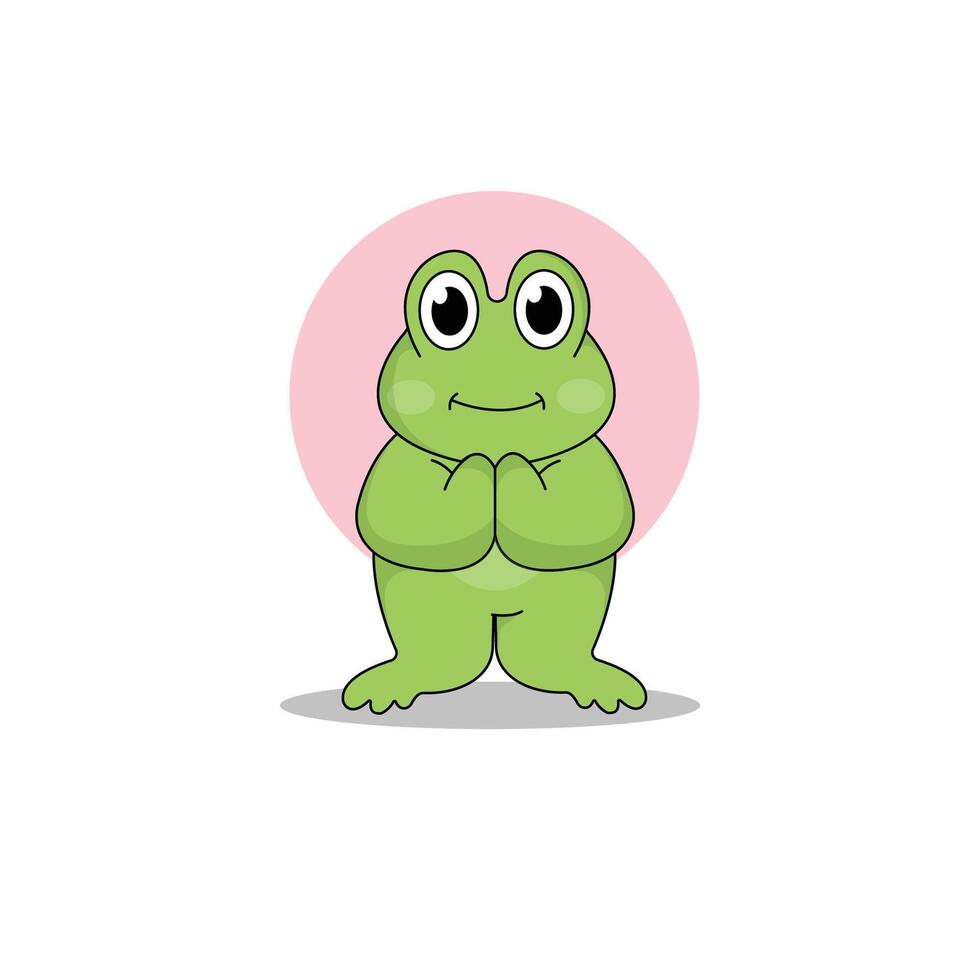 süß Tier Frosch Karikatur Symbol Illustration.Tier Symbol Illustration. eben Stil Konzept süß vektor