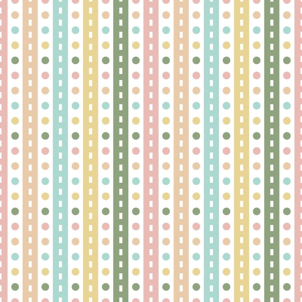 Pastell- und süß nahtlos Muster . schön geometrisch Hintergrund Design zum Dekoration, Hintergrund, Verpackung Papier, Stoff, Hintergrund, Karte, basteln Band. Linie, Punkt, Polka. vektor