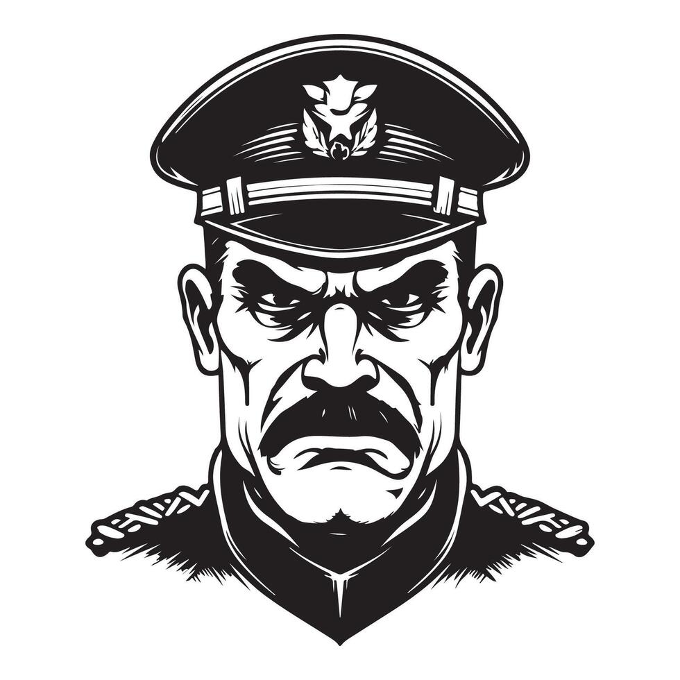 sergeant bister uppsyn illustration av de arg militär officer logotyp vektor
