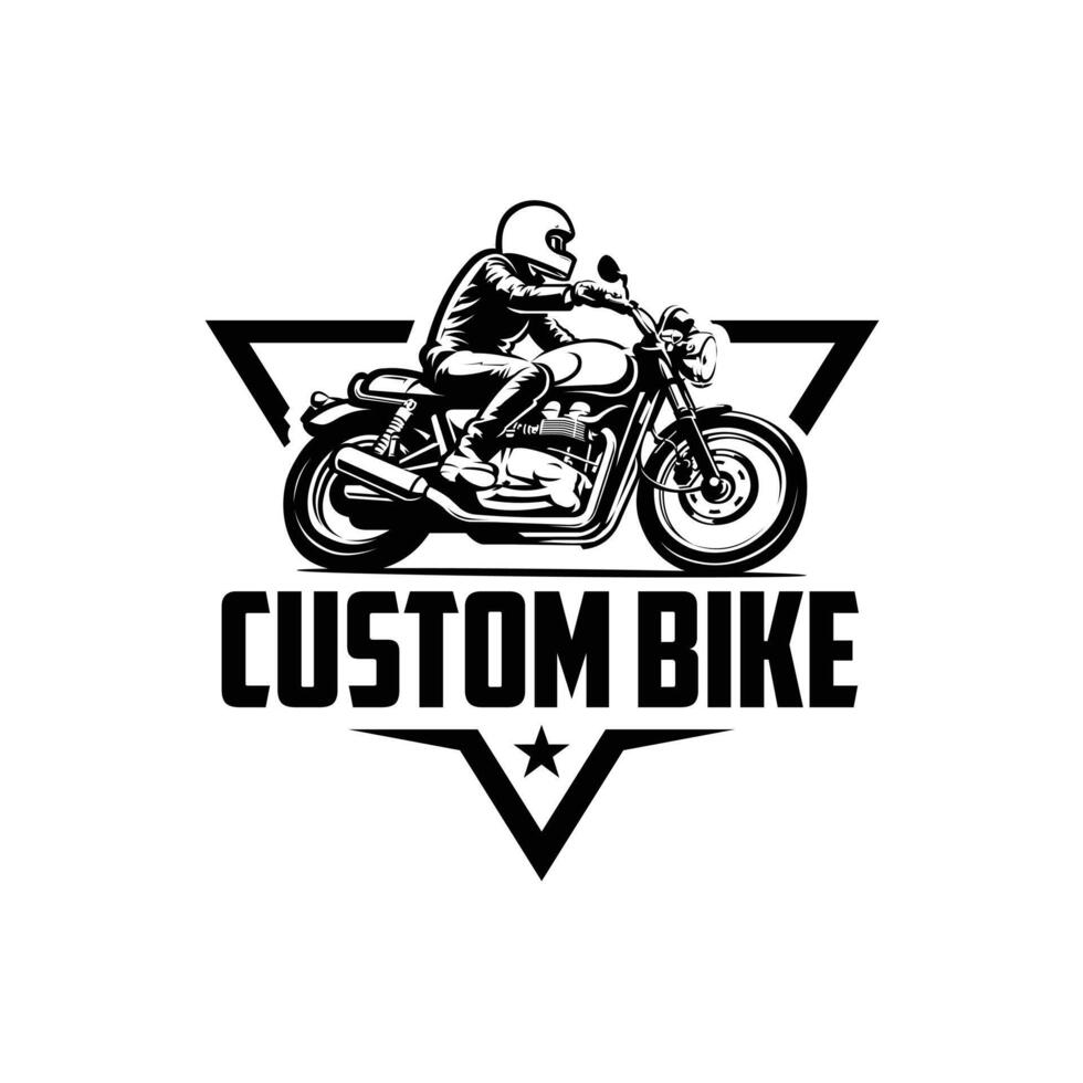 Benutzerdefiniert Fahrrad klassisch Motorrad Logo isoliert vektor