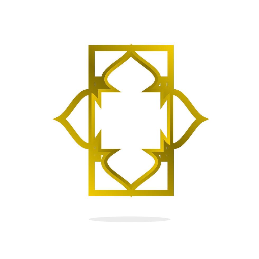 Luxus Gold Linie islamisch Rahmen Rand Design Symbol Vorlage. Arabisch Zier Motiv Elemente zum Symbol, Zeichen, Gruß, Abzeichen, Emblem, Idee, Oberfläche, Digital vektor