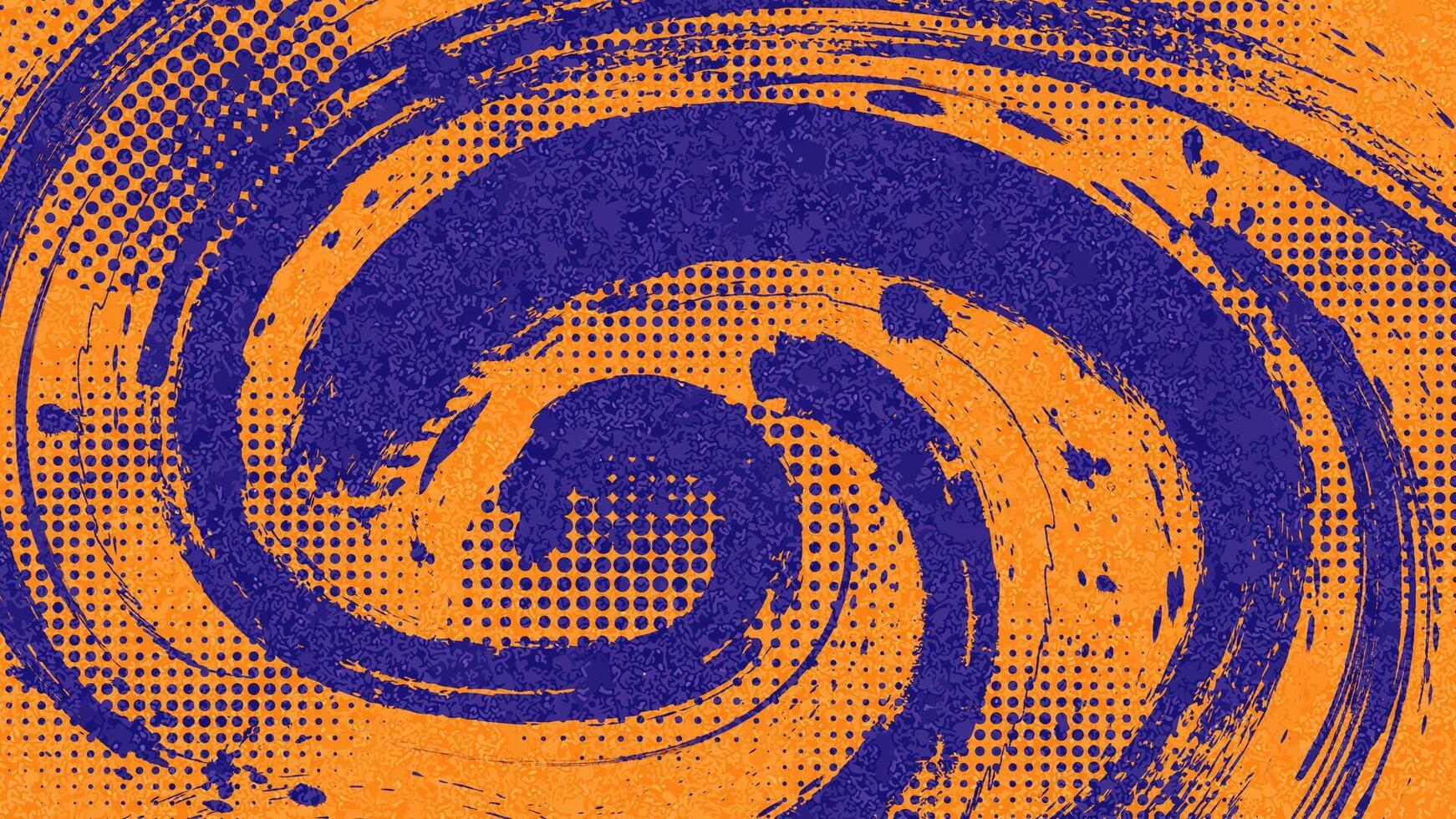 abstrakt Sport Hintergrund mit Blau und Orange Bürste Textur und Halbton Wirkung. retro Grunge Hintergrund zum Banner oder Poster Design vektor