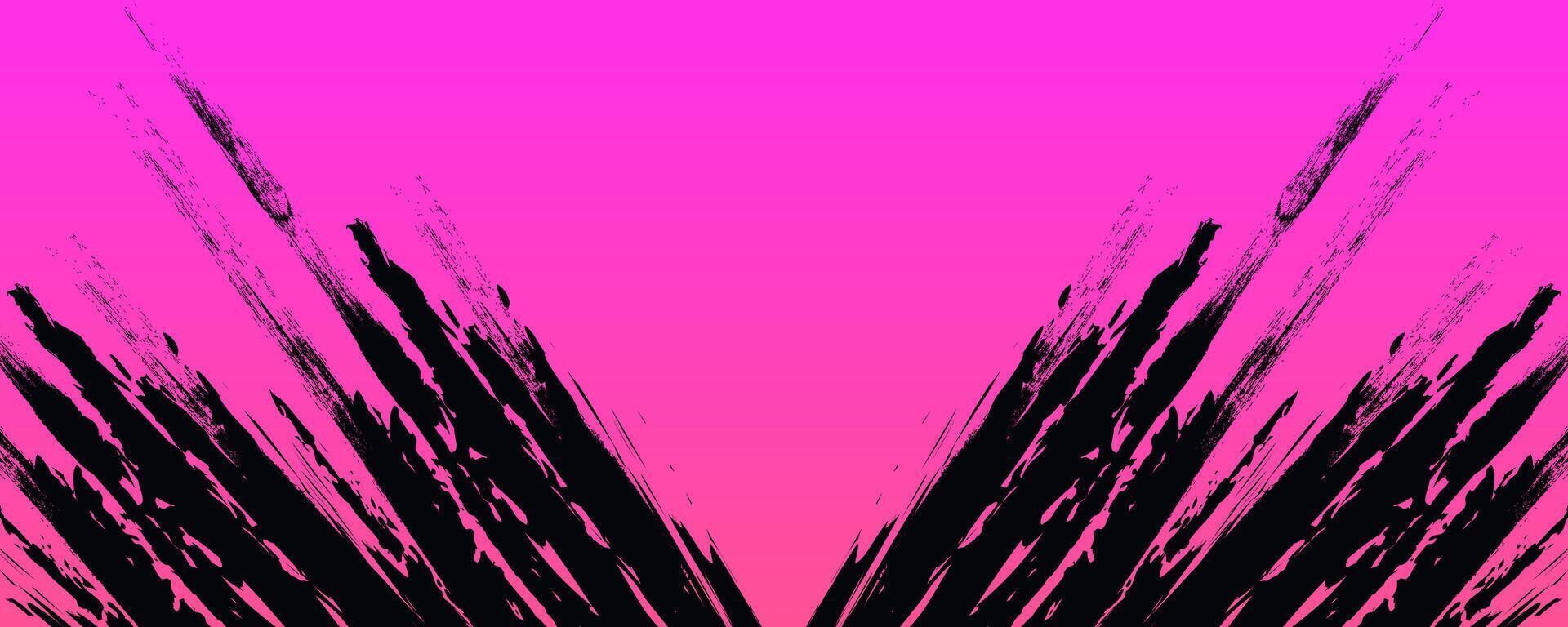 schwarz und Rosa Gradient Bürste Textur Hintergrund. beschwingt Sport Hintergrund mit Grunge Stil vektor