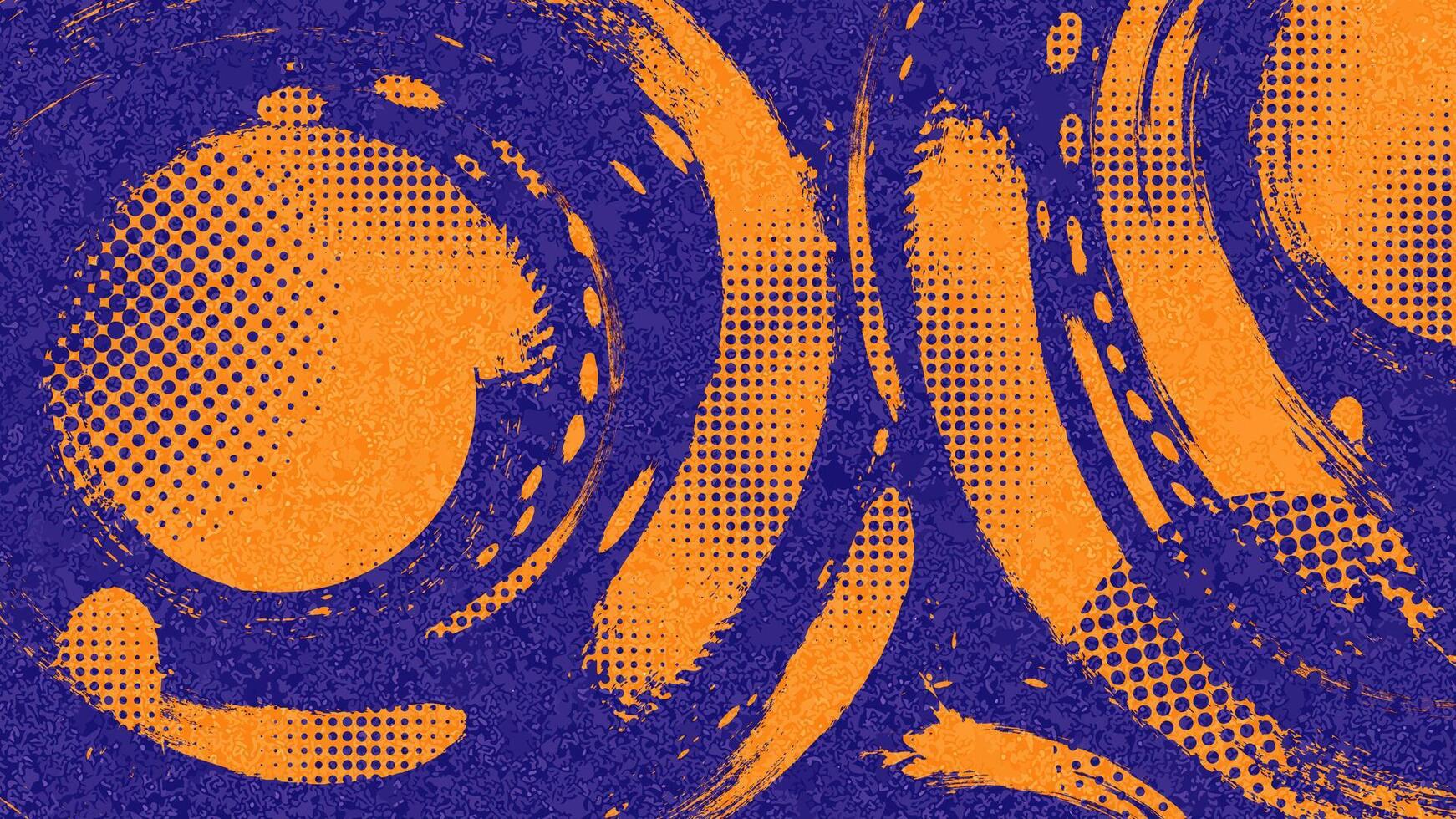 abstrakt Sport Hintergrund mit Blau und Orange Bürste Textur und Halbton Wirkung. retro Grunge Hintergrund zum Banner oder Poster Design vektor