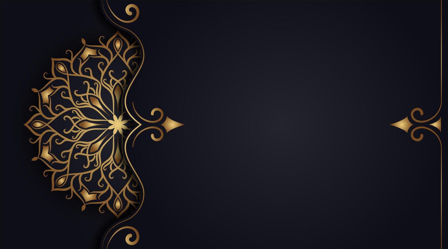 Luxus schwarz Hintergrund mit Zier Mandala vektor