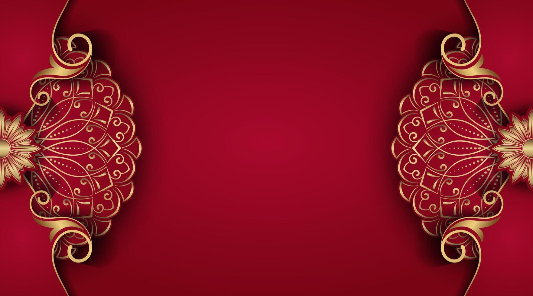 rot Luxus Hintergrund mit Mandala Ornament vektor