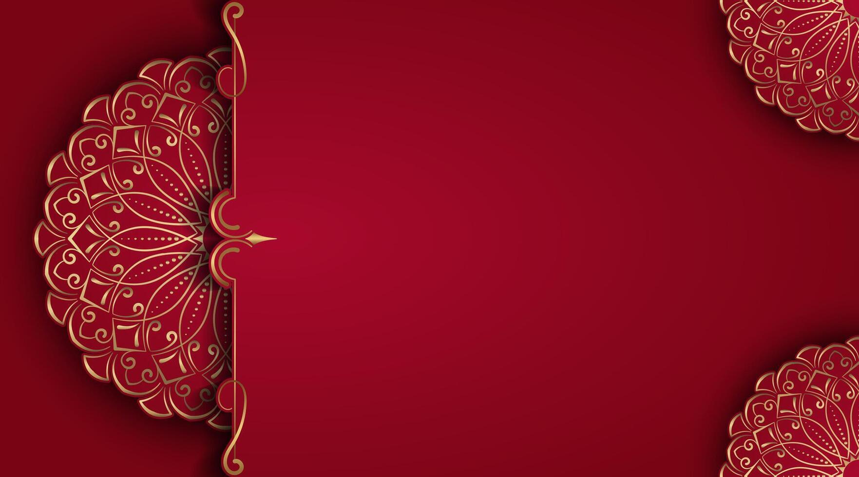 rot Luxus Hintergrund mit Mandala Ornament vektor