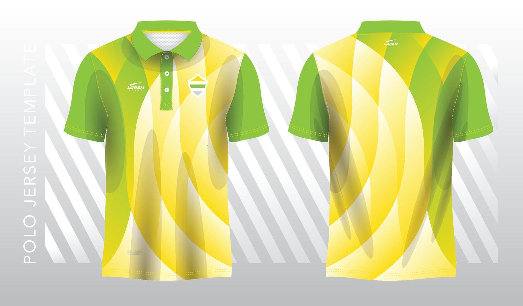 abstrakt gul och grön polo jersey sport. sport enhetlig i främre och tillbaka se. falsk upp för sport klubb. vektor