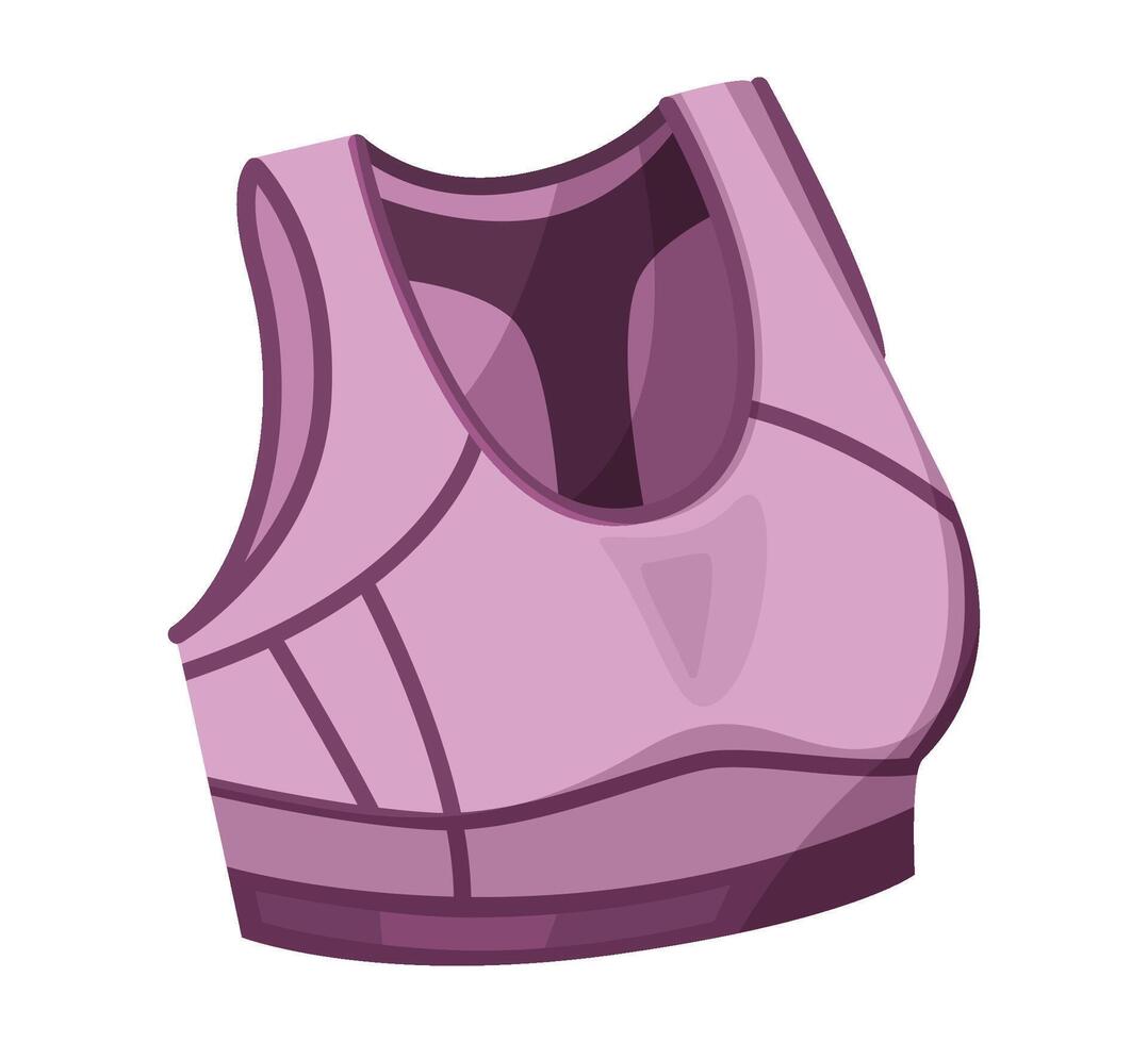 illustration av en rosa och lila sporter behå. kondition kläder begrepp. design för sportkläder reklam och PR material. vektor