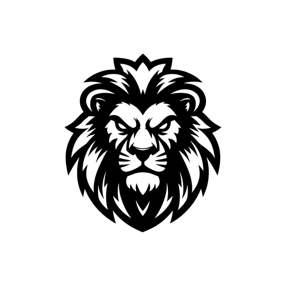 illustration av lejon huvud logotyp vektor