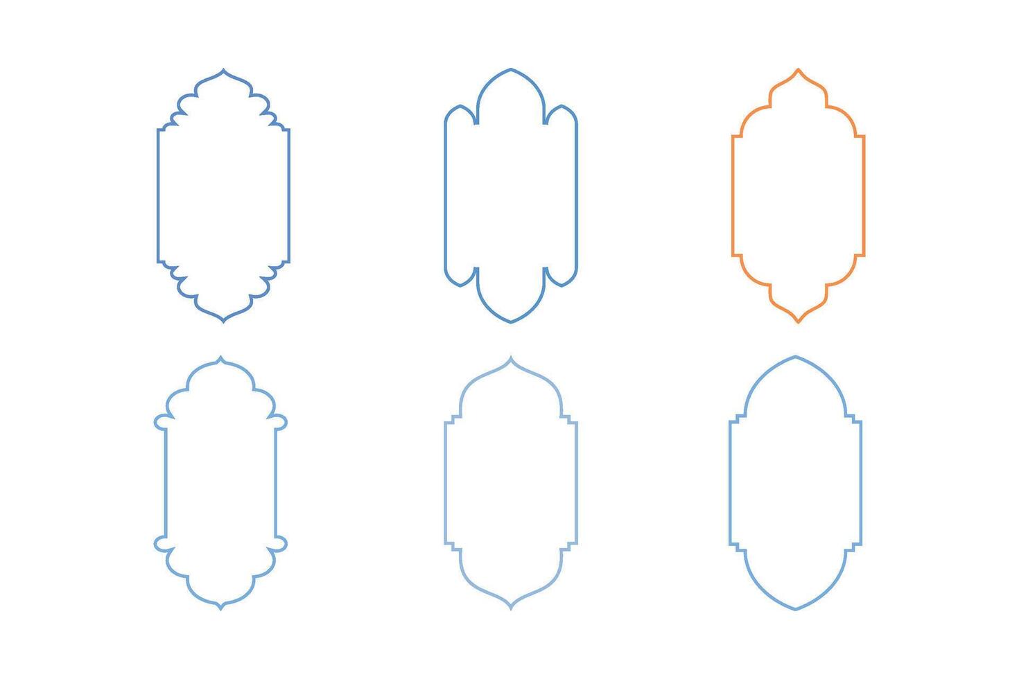 islamisch Vertikale Rahmen Design dünn Linie Silhouetten Design Piktogramm Symbol visuell Illustration bunt vektor