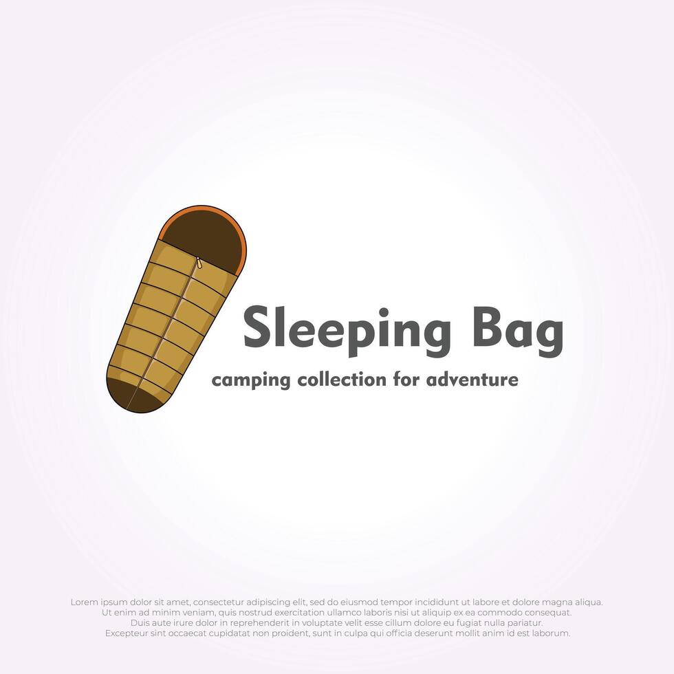 enkel sovande väska ikon logotyp design. illustration av en bekväm säng mall för utomhus- aktiviteter vektor