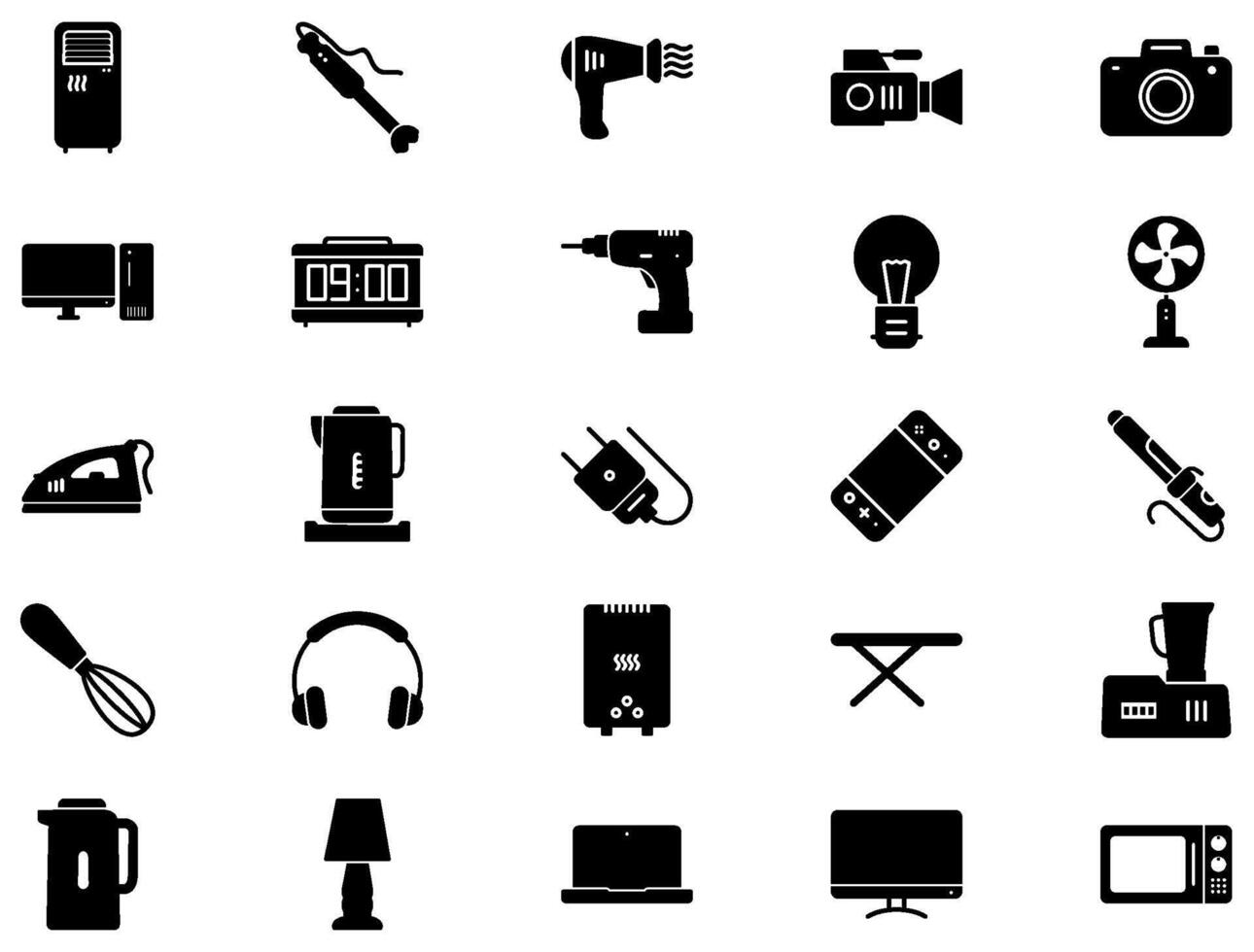 elektronik glyf ikon piktogram symbol visuell illustration uppsättning vektor