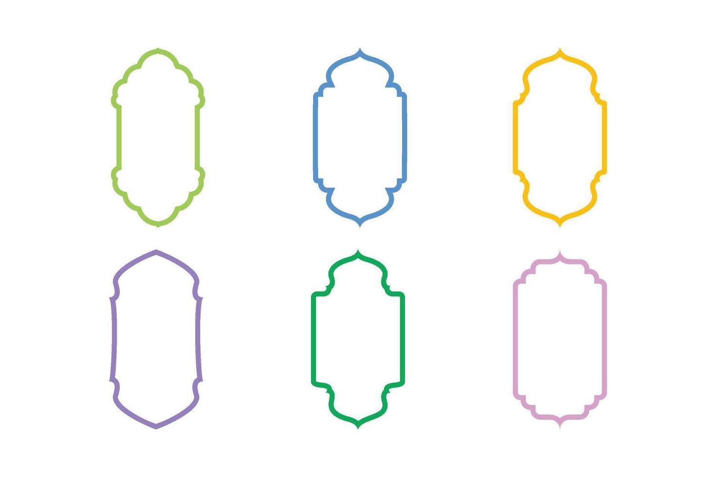 islamic vertikal ram design tunn linje silhuetter design piktogram symbol visuell illustration färgstarka vektor