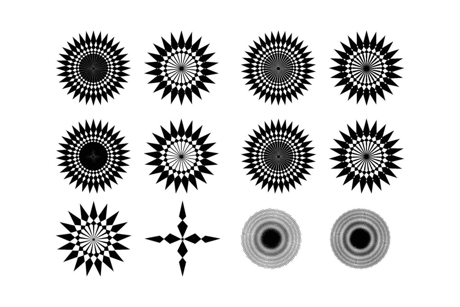 abstrakt funkeln gestalten Symbol Zeichen Piktogramm Symbol visuell Illustration einstellen vektor