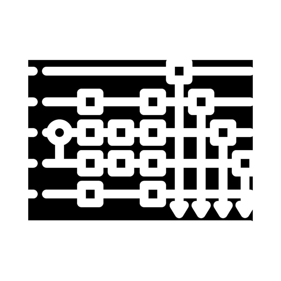 krets kvant teknologi glyf ikon illustration vektor