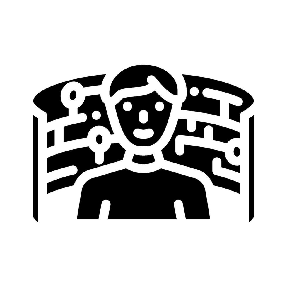 Digital Forscher Technik Enthusiast Glyphe Symbol Illustration vektor