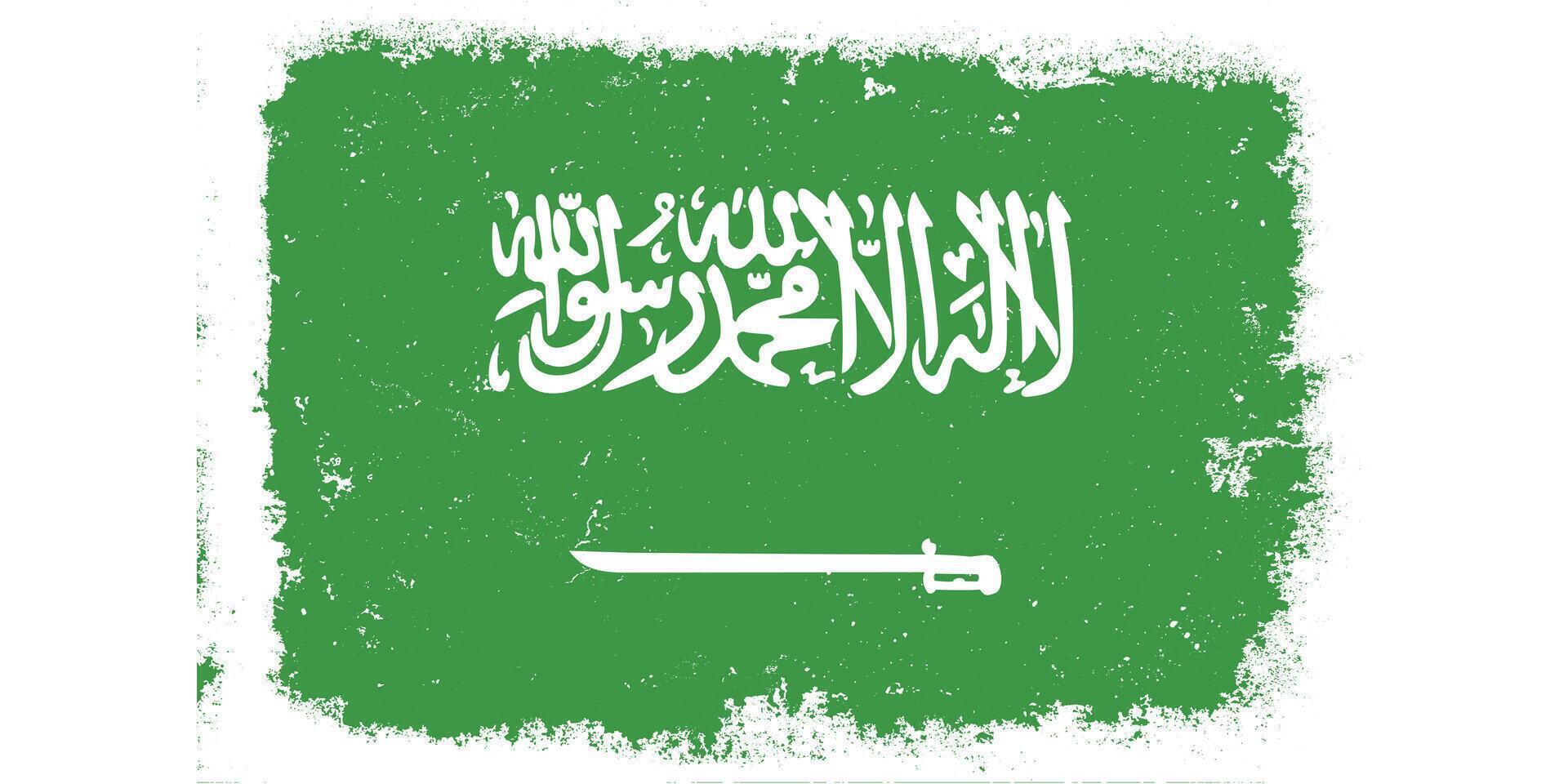 Jahrgang eben Design Grunge Saudi Arabien Flagge Hintergrund vektor