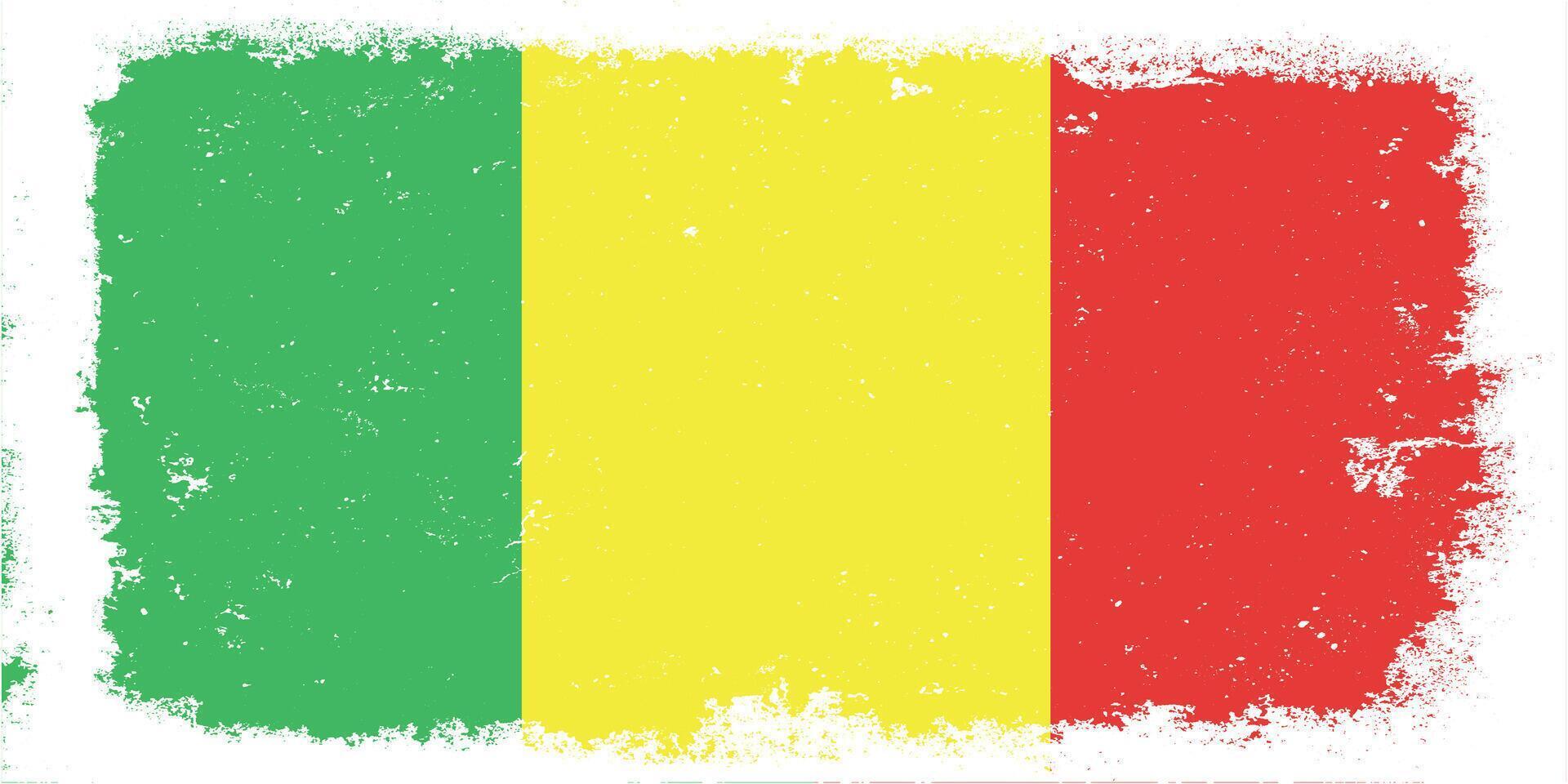 eben Design Grunge Mali Flagge Hintergrund vektor