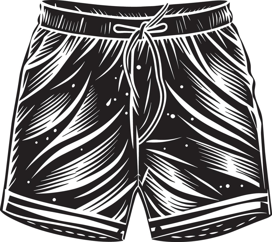 Hand gezeichnet Illustration von Herren kurze Hose. schwarz und Weiß skizzieren. vektor