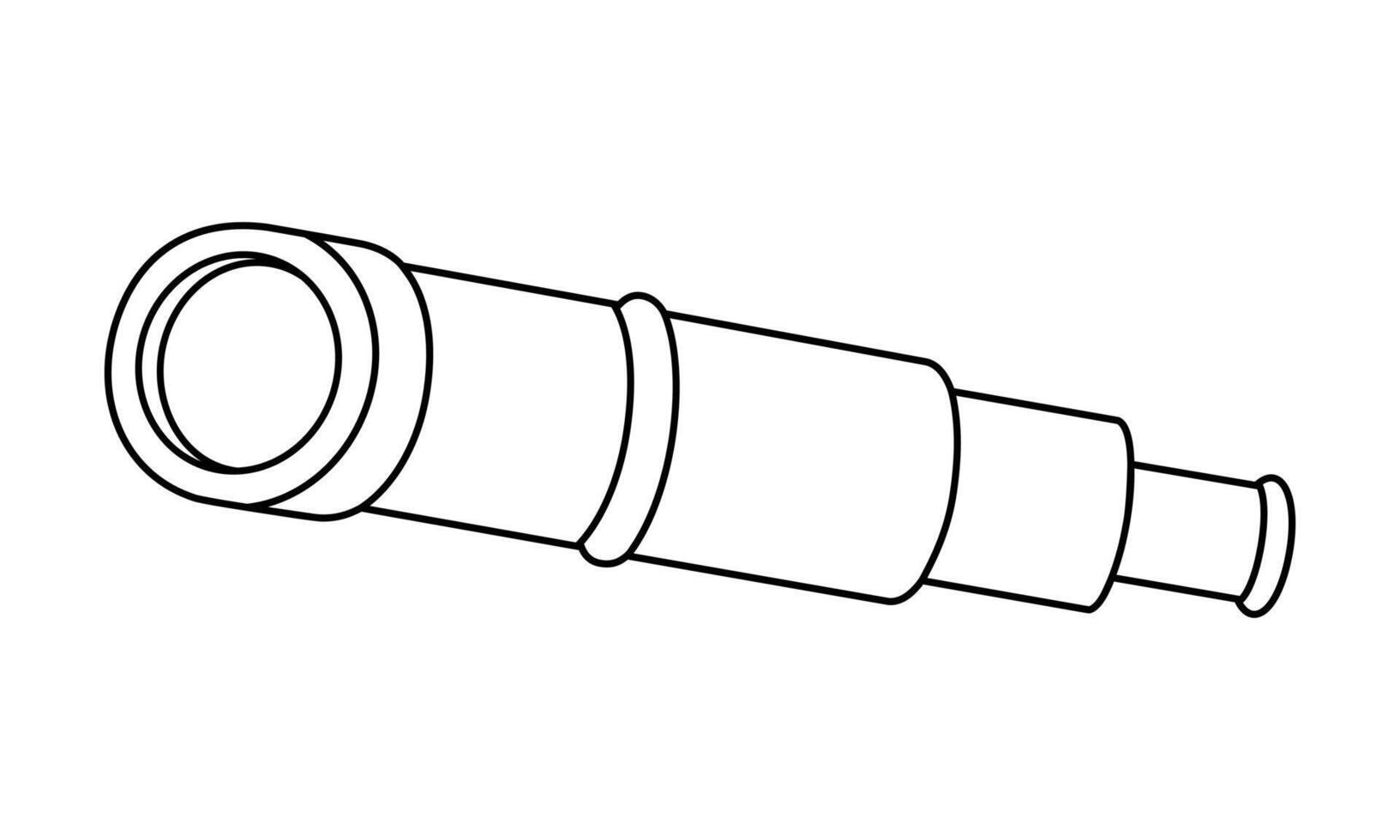 hand dragen söt översikt illustration kikare. platt utomhus- sökande optisk teleskop klistermärke i linje konst klotter stil. turism Upptäck eller utforska ikon. sökande för möjlighet. isolerat. vektor