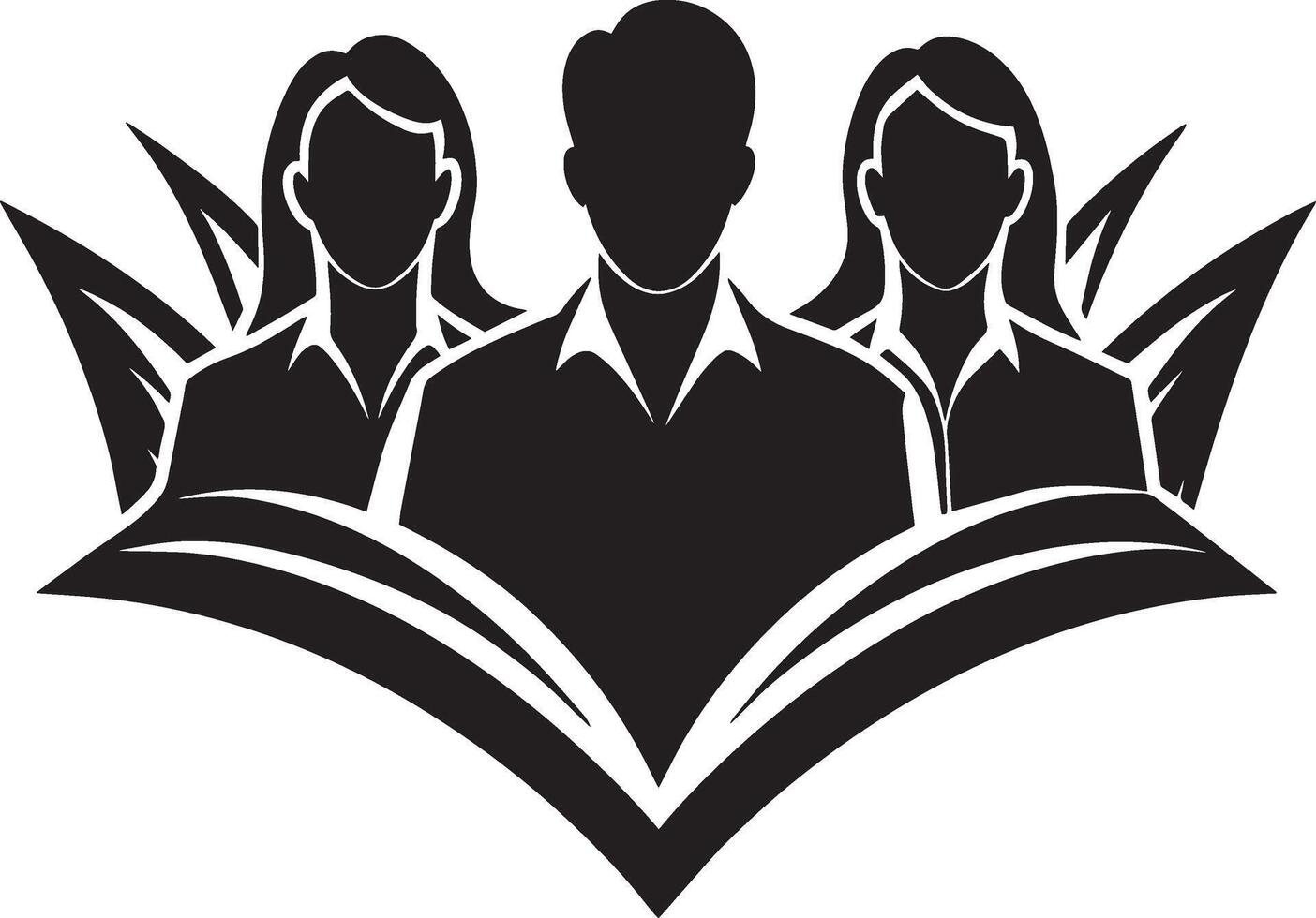 Gruppe von Geschäft Menschen Logo. schwarz und Weiß Illustration auf Weiß Hintergrund. vektor