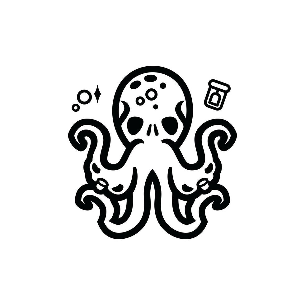 enkel bläckfisk illustration lämplig för logotyp vektor