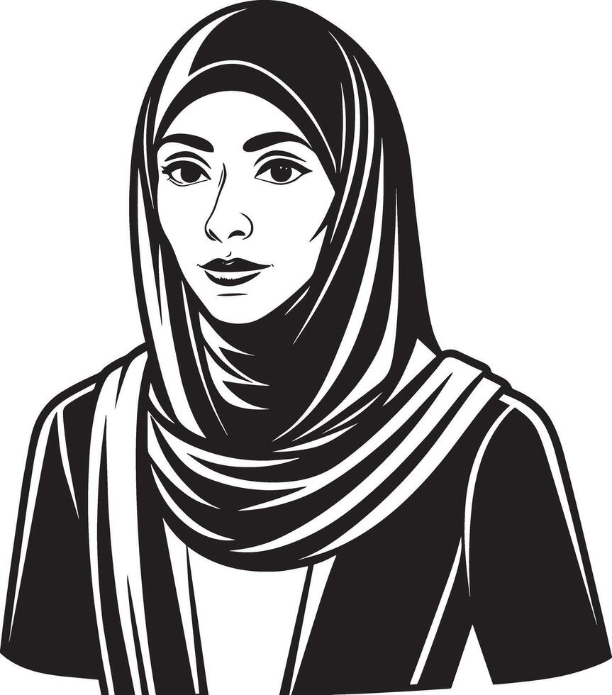skön muslim kvinna i hijab. isolerat i vit bakgrund illustration. vektor