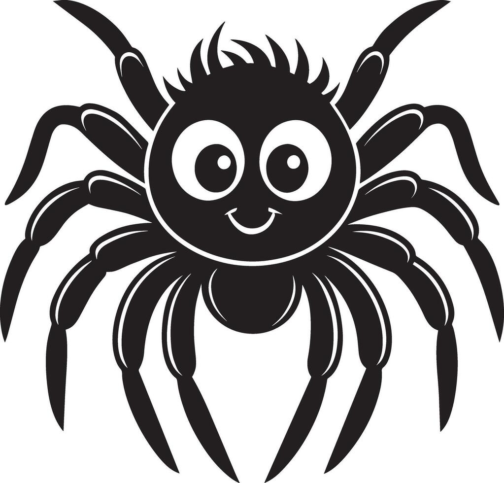 Spindel - svart silhuett på vit bakgrund, illustration vektor