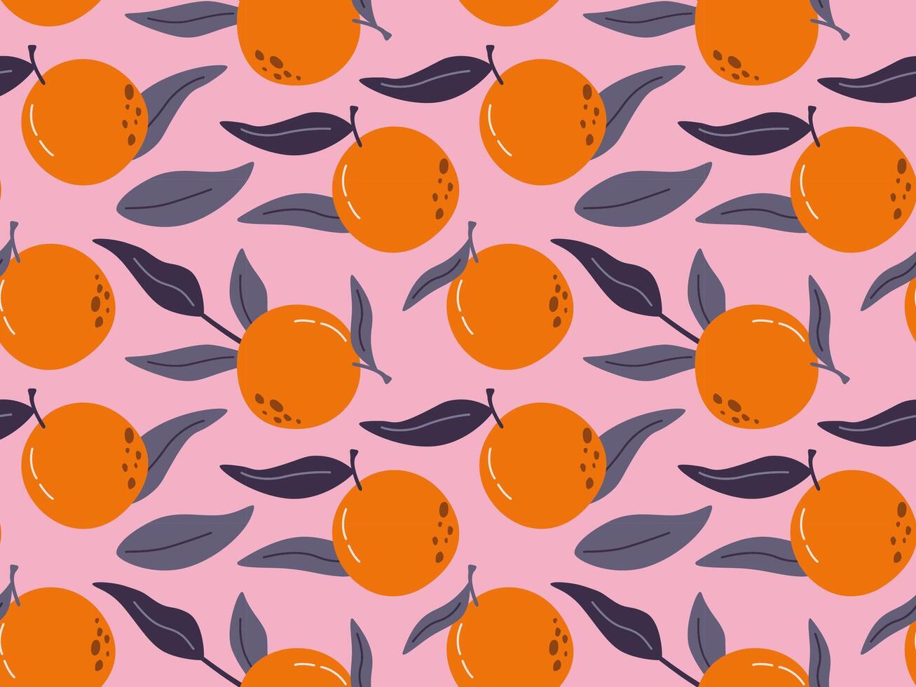 tropisch nahtlos Muster mit Orangen. Obst Sommer- Hintergrund. hell modern abstrakt drucken zum Papier, Stoff. vektor