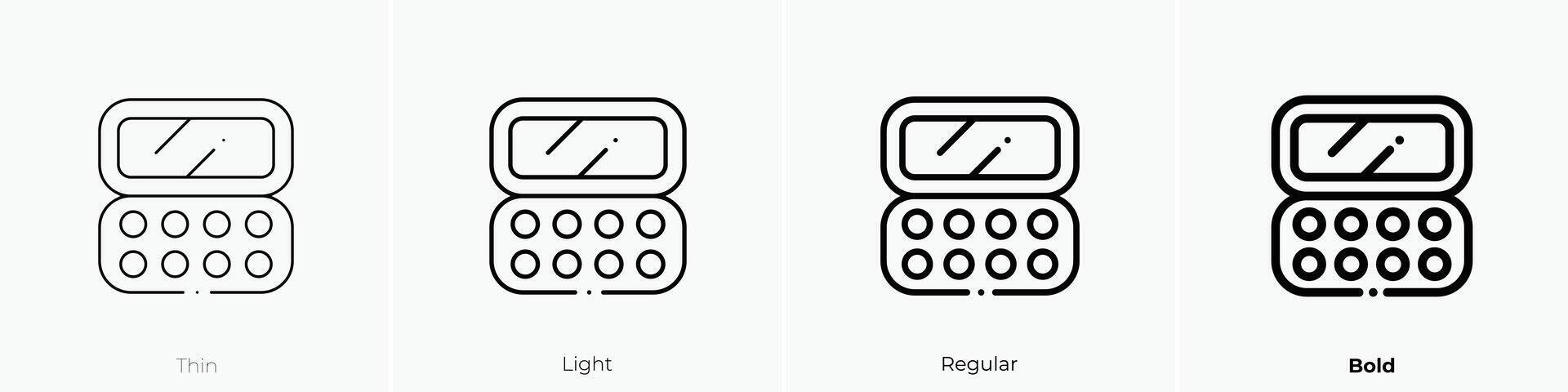 smink ikon. tunn, ljus, regelbunden och djärv stil design isolerat på vit bakgrund vektor