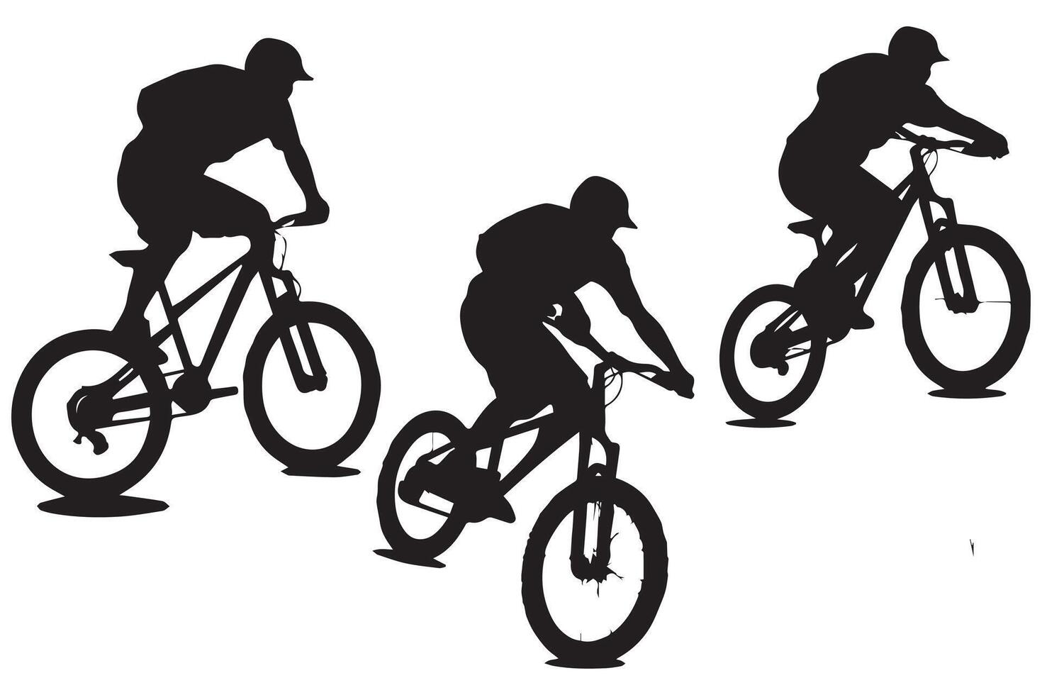 Silhouette Radfahrer Fahrrad Springen Fahrer auf Weiß Hintergrund vektor