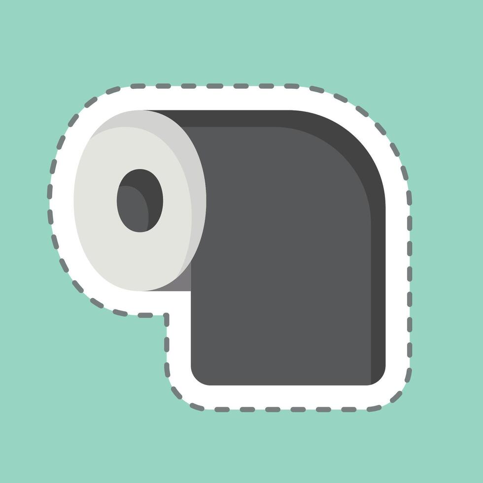 Aufkleber Linie Schnitt Toilette Papier. verbunden zu Hygiene Symbol. einfach Design Illustration vektor