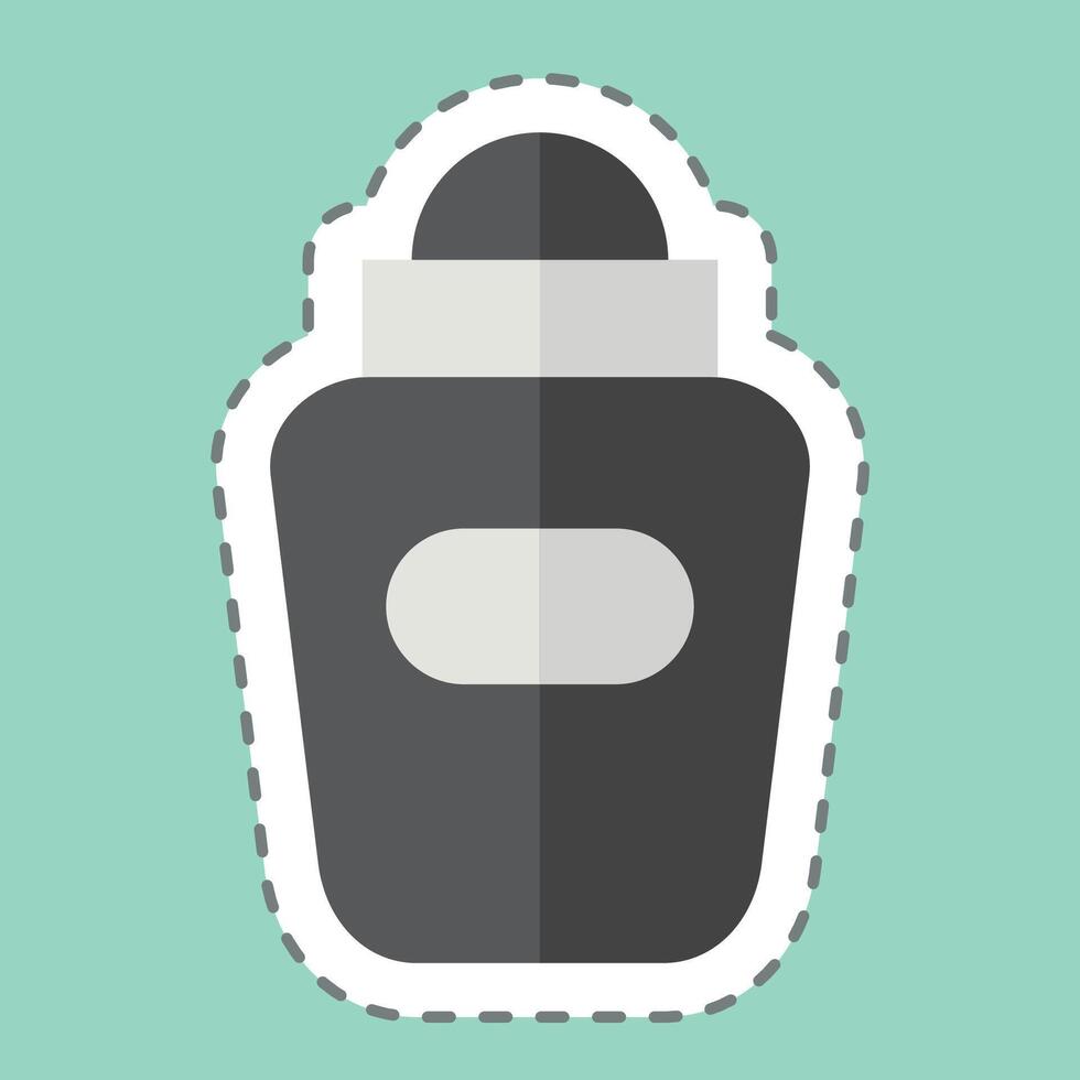 klistermärke linje skära deodorant. relaterad till hygien symbol. enkel design illustration vektor