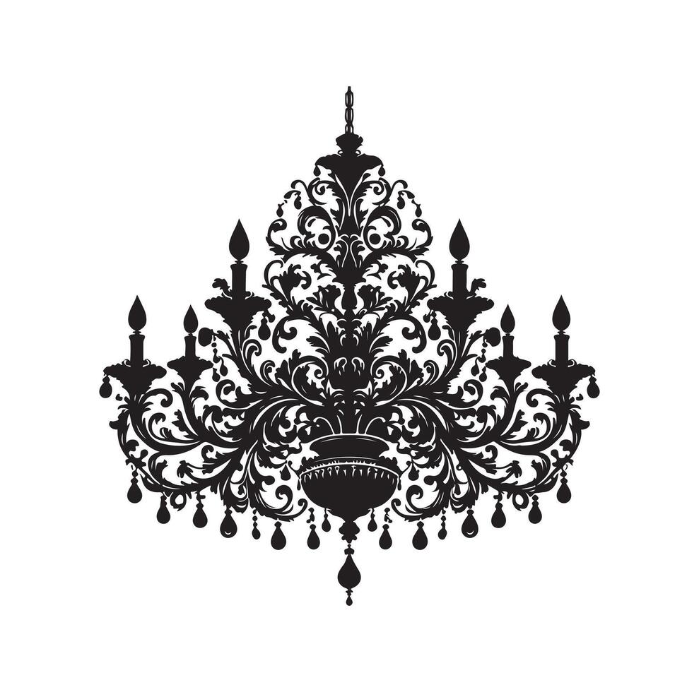 kristallkrona illustration ikon silhuett stil vektor