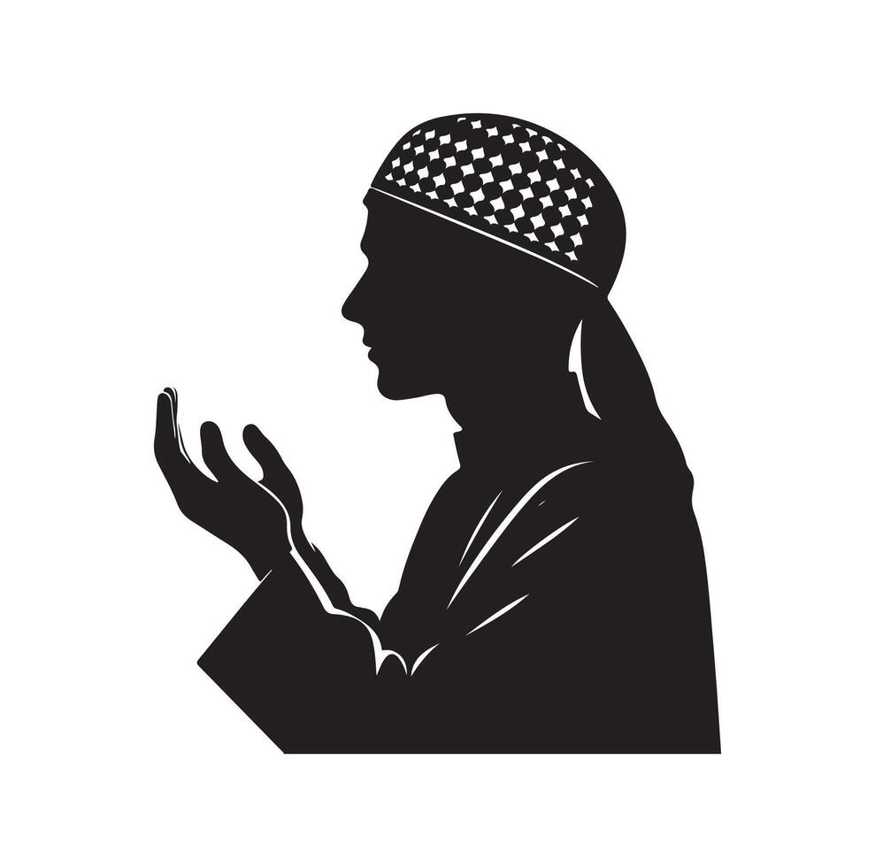 Muslim beten Silhouette. beten Symbol Illustration vektor