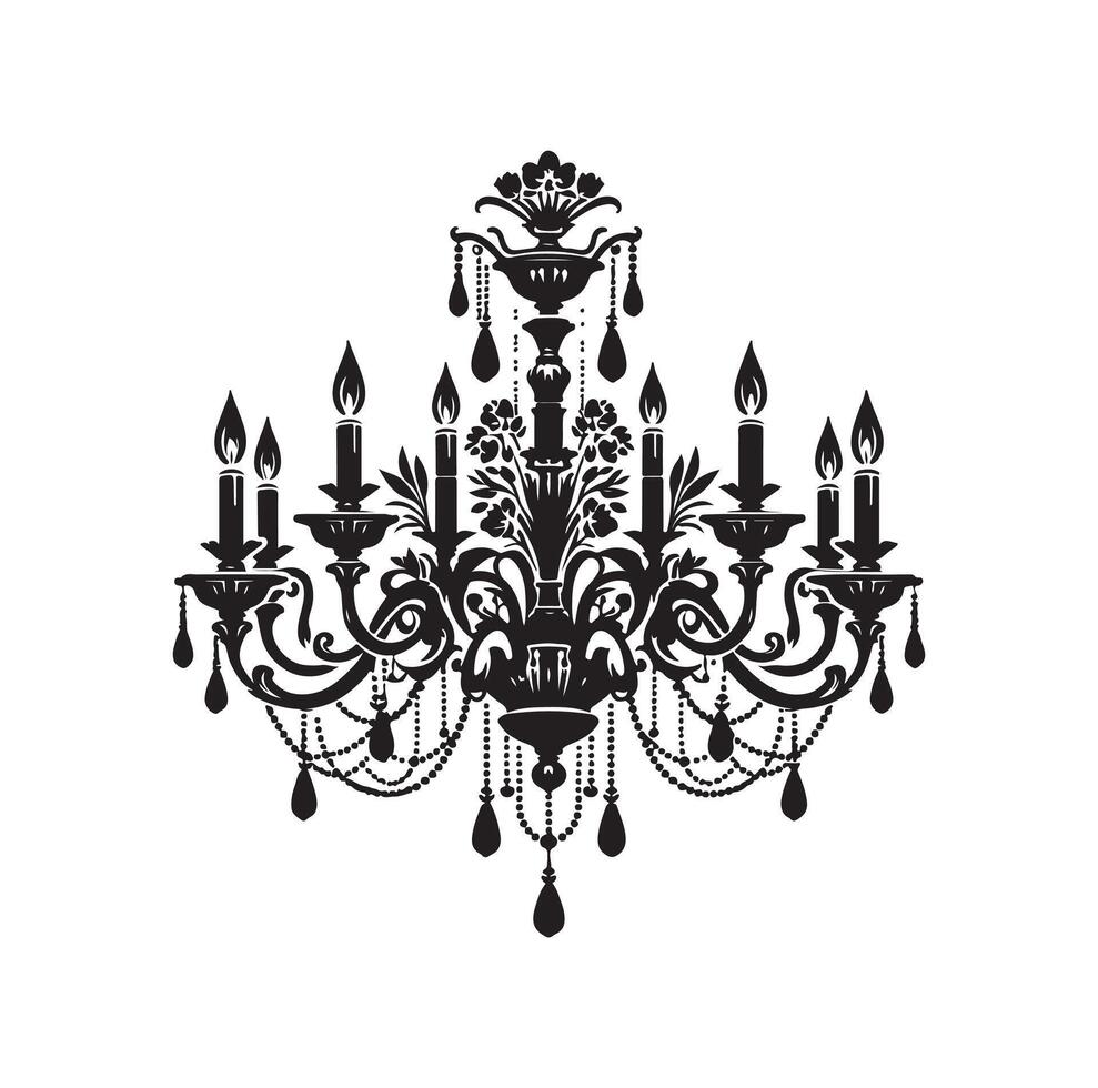 Leuchter Illustration Symbol Silhouette Stil vektor