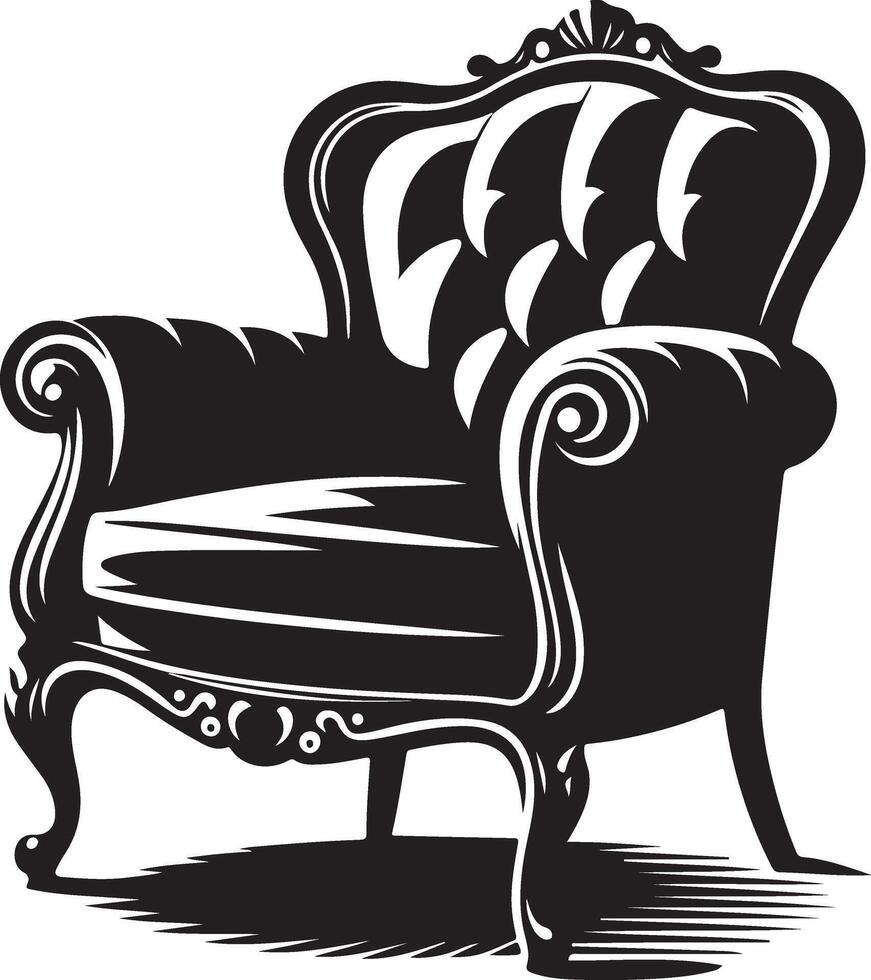 fauteuil Stuhl, schwarz Farbe Silhouette vektor